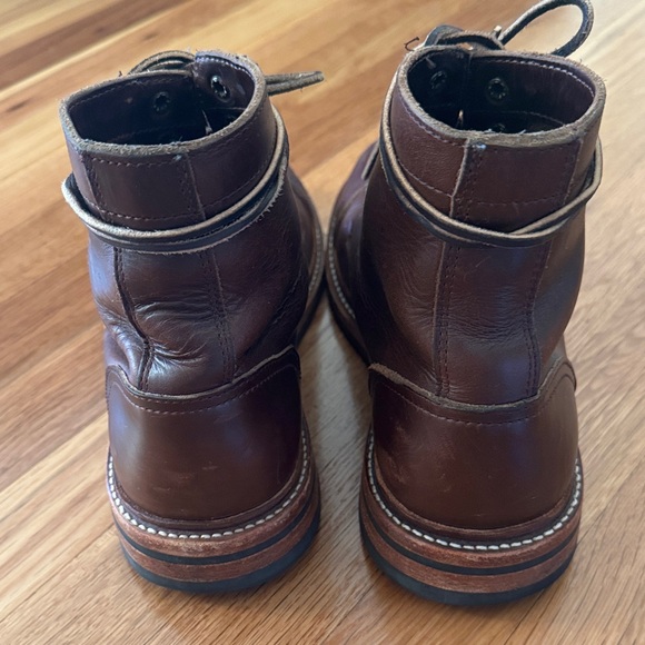 Oak Street Bootmakers Cap-Toe Trench Brown Leather Boots - Picture 4 of 9